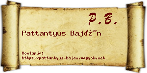 Pattantyus Baján névjegykártya